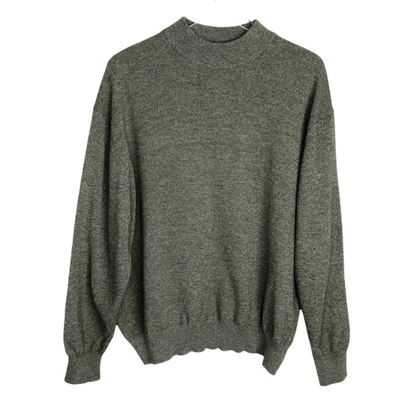 Loutie Other - Loutie Men’s Extra Fine Merino Wool Mock Neck Sweater Green